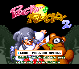 Pocky & Rocky 2 (Europe) Title Screen